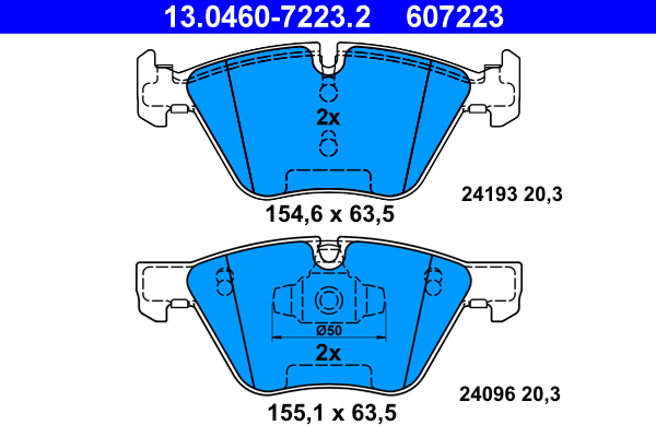 Brake Pad Set, disc brake - 13.0460-7223.2 ATE