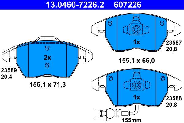 Brake Pad Set, disc brake - 13.0460-7226.2 ATE