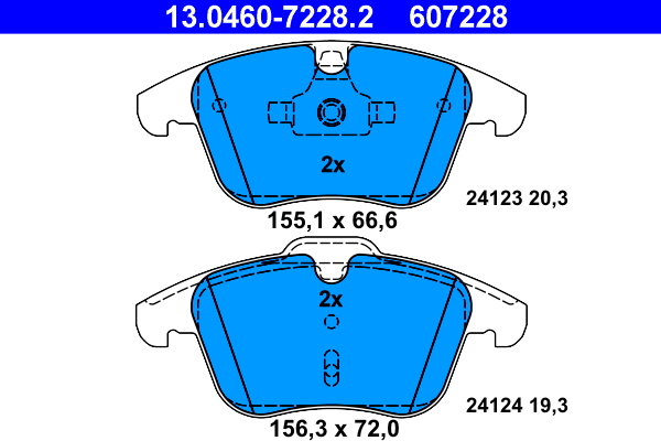 Kit pastiglie freno, Freno a disco - 13.0460-7228.2 ATE