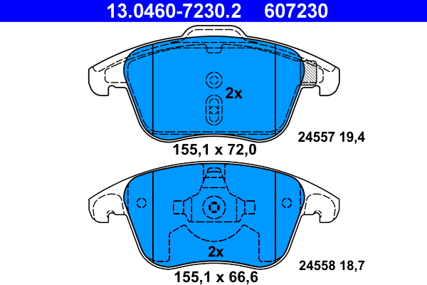 Brake Pad Set, disc brake - 13.0460-7230.2 ATE