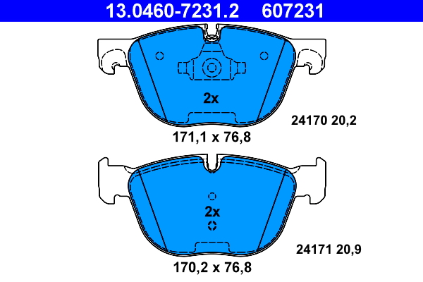 Kit pastiglie freno, Freno a disco - 13.0460-7231.2 ATE