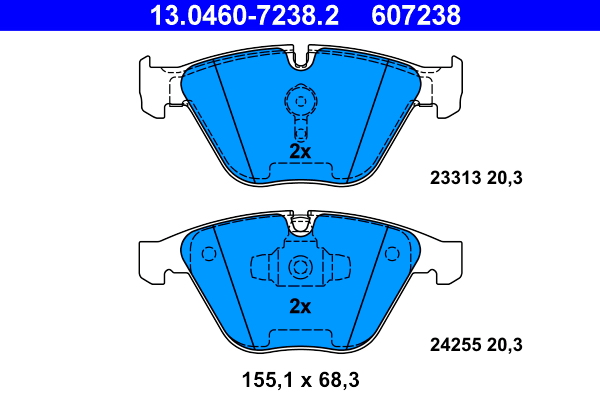 Kit pastiglie freno, Freno a disco - 13.0460-7238.2 ATE