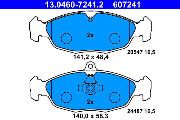Brake Pad Set, disc brake - 13.0460-7241.2 ATE