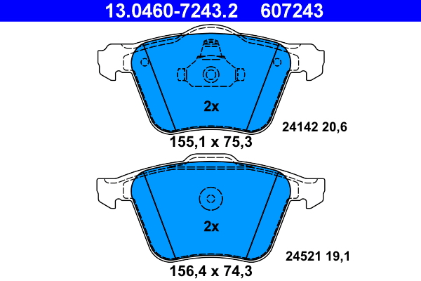 Kit pastiglie freno, Freno a disco - 13.0460-7243.2 ATE