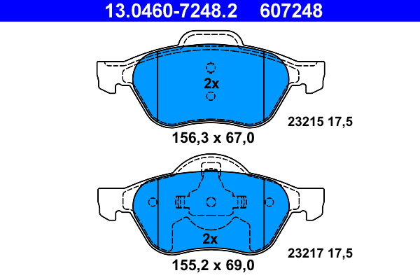 Kit pastiglie freno, Freno a disco - 13.0460-7248.2 ATE