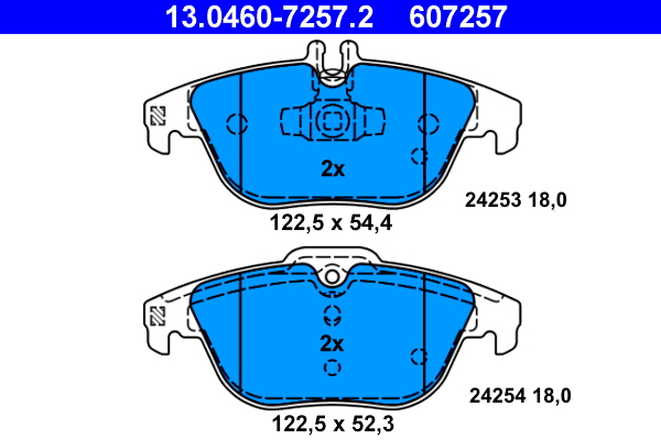 Brake Pad Set, disc brake - 13.0460-7257.2 ATE