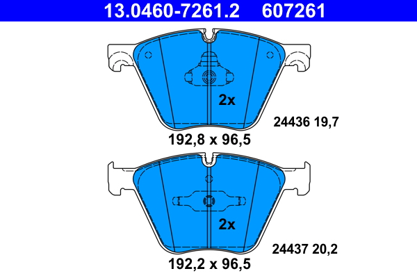 Kit pastiglie freno, Freno a disco - 13.0460-7261.2 ATE