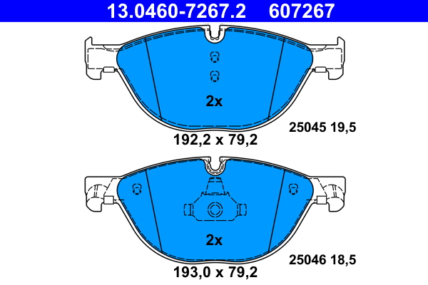 Brake Pad Set, disc brake - 13.0460-7267.2 ATE