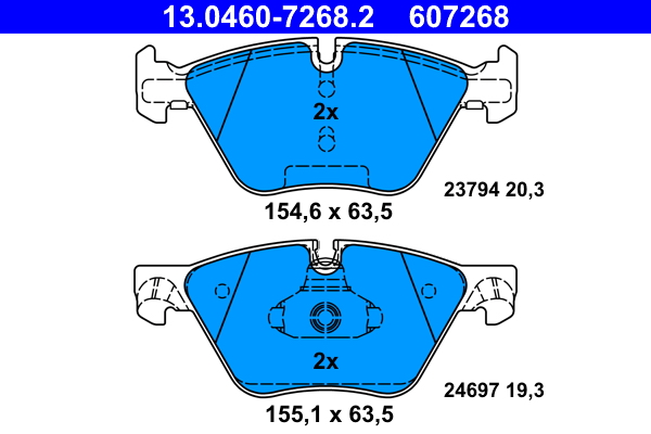 Brake Pad Set, disc brake - 13.0460-7268.2 ATE