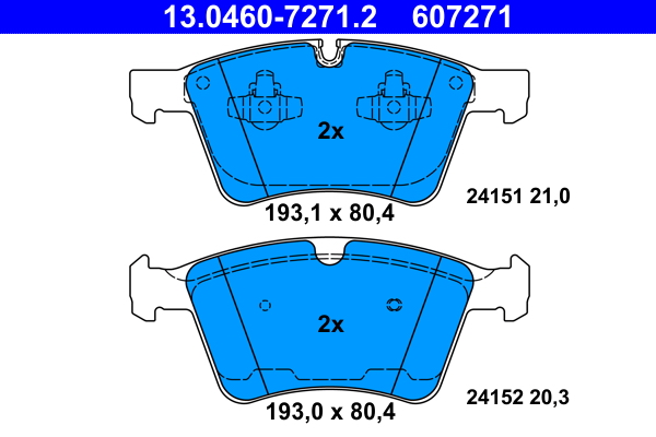 Brake Pad Set, disc brake - 13.0460-7271.2 ATE