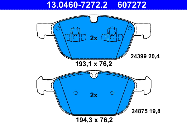 Kit pastiglie freno, Freno a disco - 13.0460-7272.2 ATE