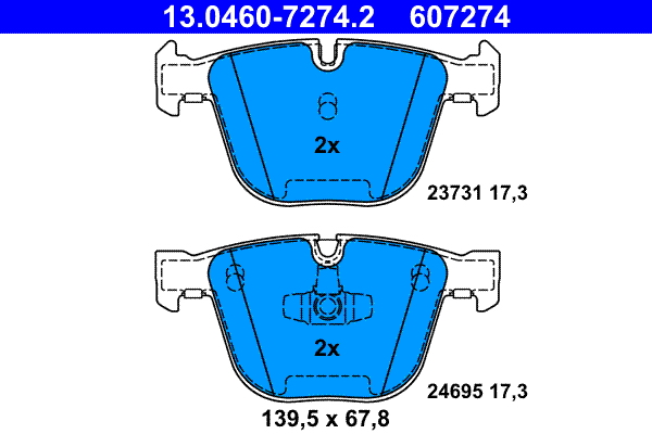 Kit pastiglie freno, Freno a disco - 13.0460-7274.2 ATE