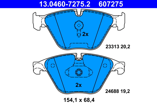Brake Pad Set, disc brake - 13.0460-7275.2 ATE