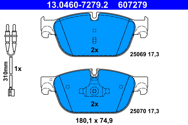 Kit pastiglie freno, Freno a disco - 13.0460-7279.2 ATE