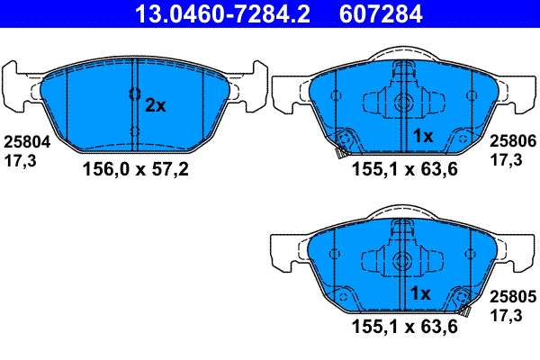 Kit pastiglie freno, Freno a disco - 13.0460-7284.2 ATE
