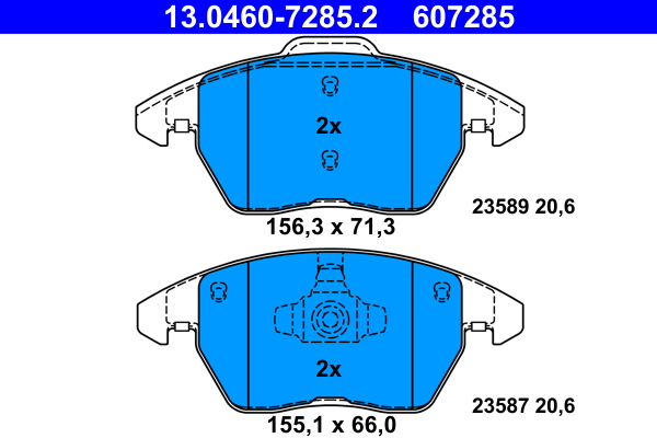 Kit pastiglie freno, Freno a disco - 13.0460-7285.2 ATE