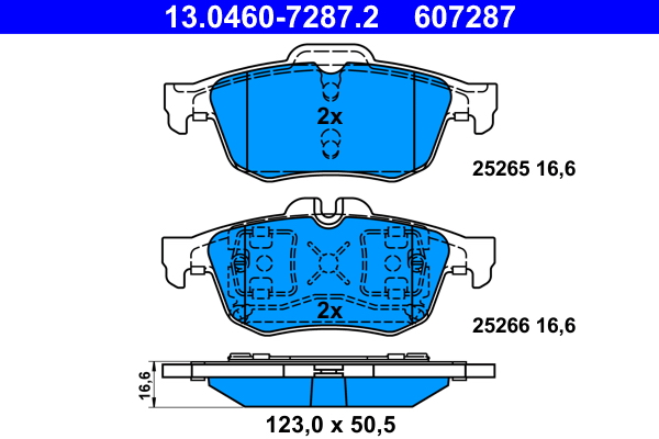 Kit pastiglie freno, Freno a disco - 13.0460-7287.2 ATE