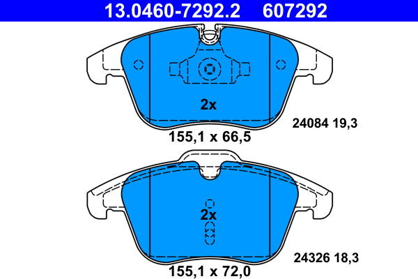 Brake Pad Set, disc brake - 13.0460-7292.2 ATE
