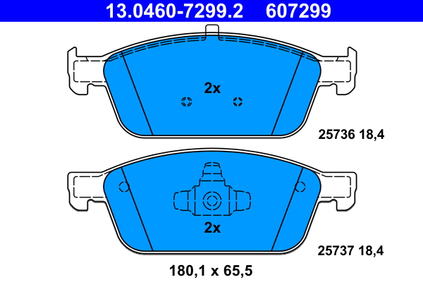 Brake Pad Set, disc brake - 13.0460-7299.2 ATE