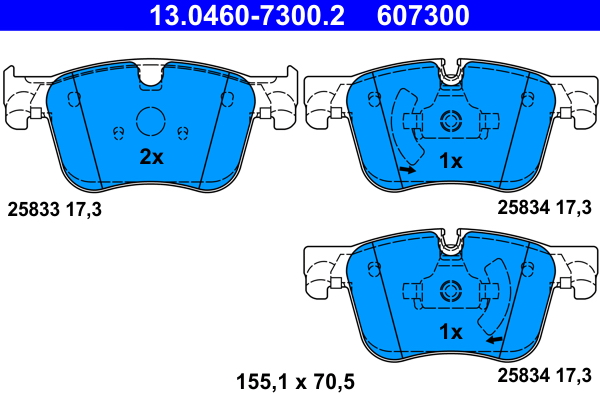 Brake Pad Set, disc brake - 13.0460-7300.2 ATE