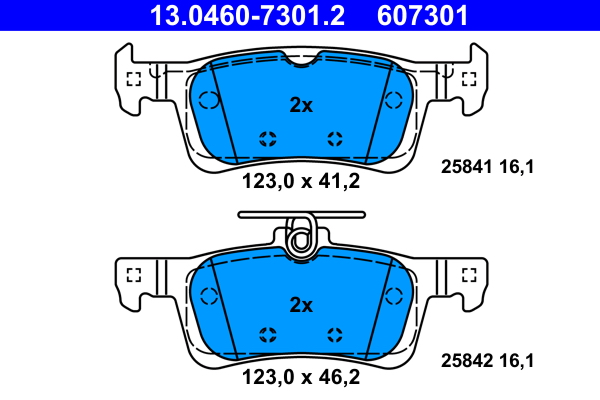 Brake Pad Set, disc brake - 13.0460-7301.2 ATE