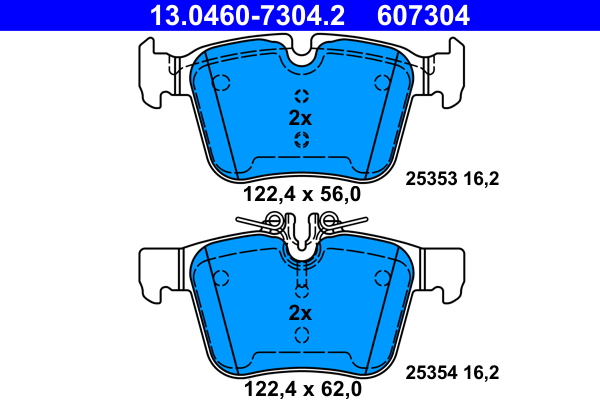 Brake Pad Set, disc brake - 13.0460-7304.2 ATE