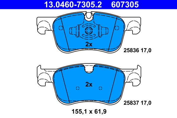 Kit pastiglie freno, Freno a disco - 13.0460-7305.2 ATE