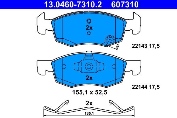 Brake Pad Set, disc brake - 13.0460-7310.2 ATE