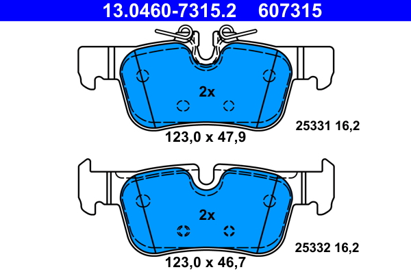 Brake Pad Set, disc brake - 13.0460-7315.2 ATE