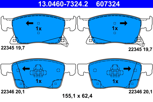 Kit pastiglie freno, Freno a disco - 13.0460-7324.2 ATE