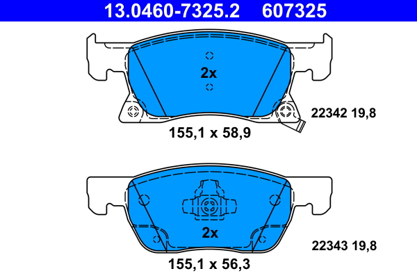 Brake Pad Set, disc brake - 13.0460-7325.2 ATE