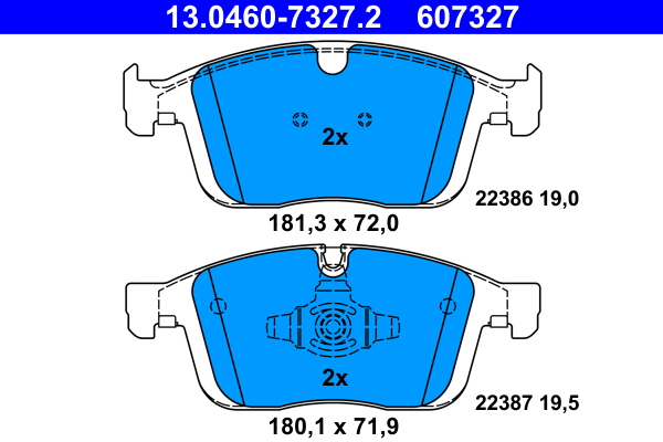 Kit pastiglie freno, Freno a disco - 13.0460-7327.2 ATE