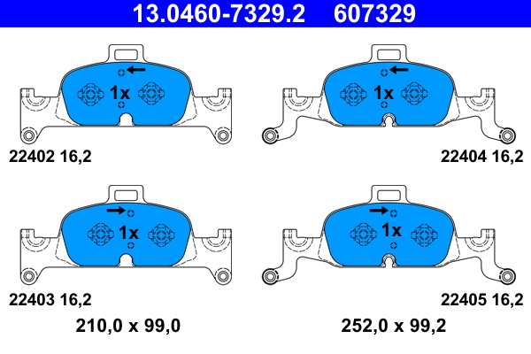 Brake Pad Set, disc brake - 13.0460-7329.2 ATE