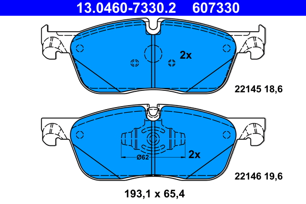 Brake Pad Set, disc brake - 13.0460-7330.2 ATE