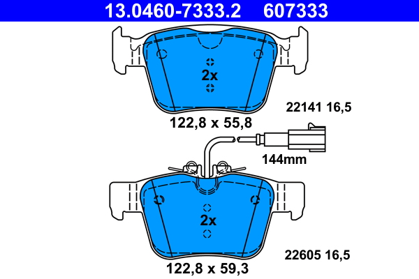 Brake Pad Set, disc brake - 13.0460-7333.2 ATE