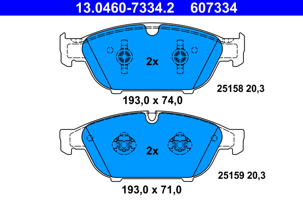 Kit pastiglie freno, Freno a disco - 13.0460-7334.2 ATE