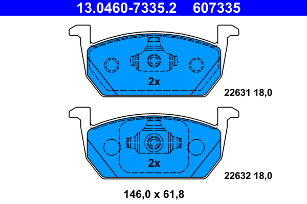 Brake Pad Set, disc brake - 13.0460-7335.2 ATE