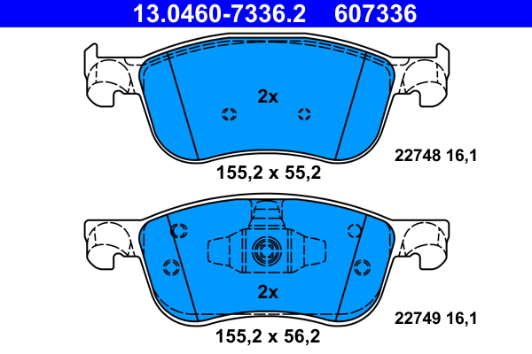 Brake Pad Set, disc brake - 13.0460-7336.2 ATE