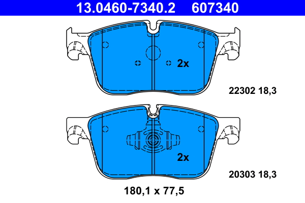 Brake Pad Set, disc brake - 13.0460-7340.2 ATE