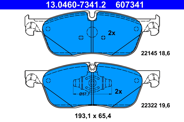 Brake Pad Set, disc brake - 13.0460-7341.2 ATE