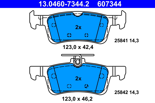 Kit pastiglie freno, Freno a disco - 13.0460-7344.2 ATE