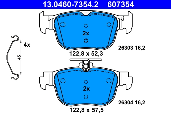 Brake Pad Set, disc brake - 13.0460-7354.2 ATE