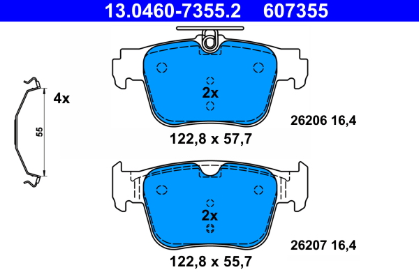 Brake Pad Set, disc brake - 13.0460-7355.2 ATE