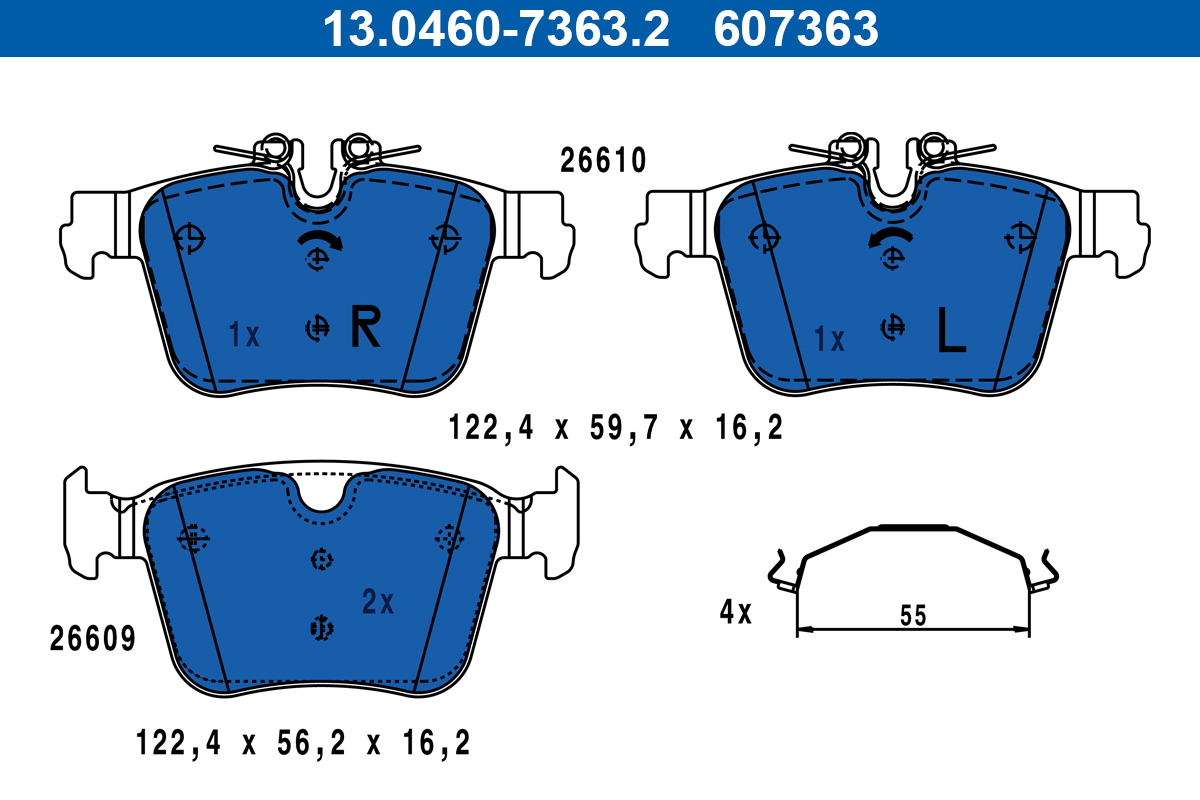 Brake Pad Set, disc brake - 13.0460-7363.2 ATE