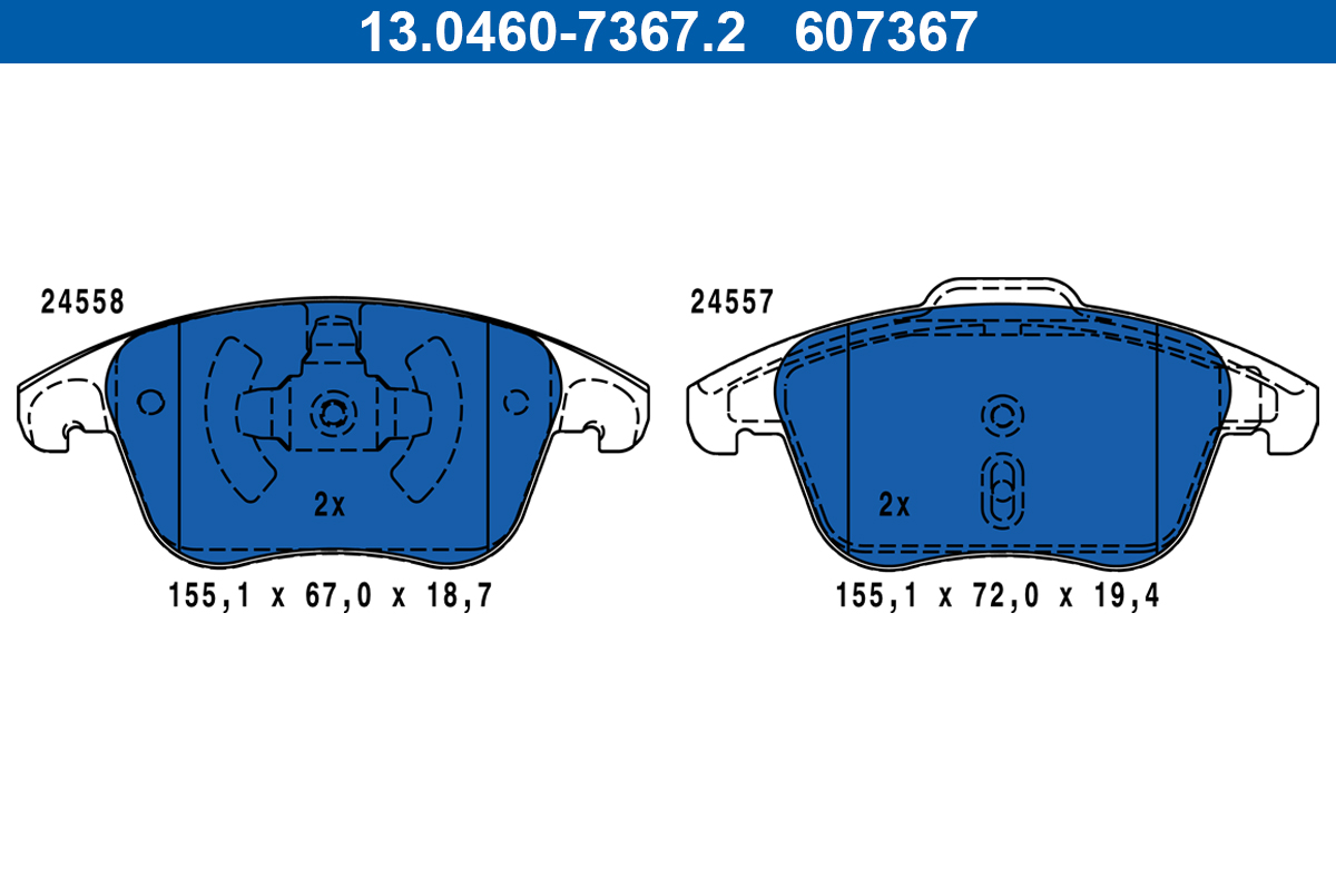 Brake Pad Set, disc brake - 13.0460-7367.2 ATE
