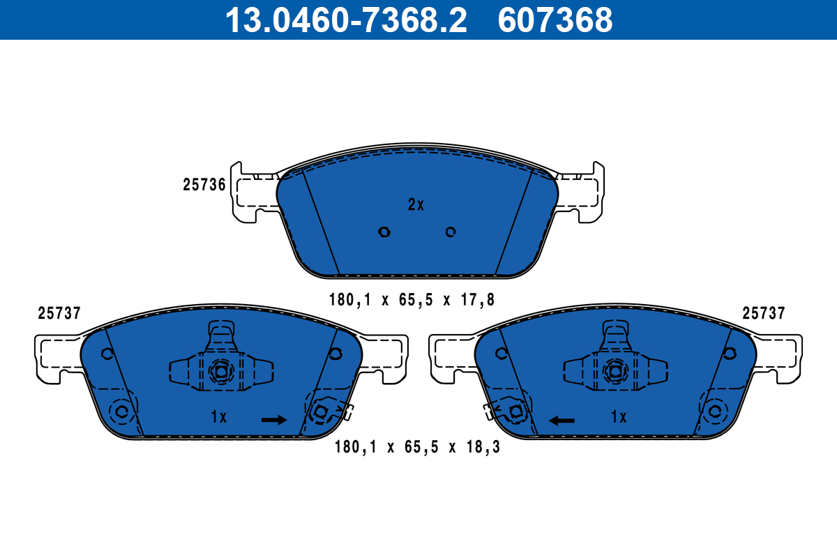 Brake Pad Set, disc brake - 13.0460-7368.2 ATE