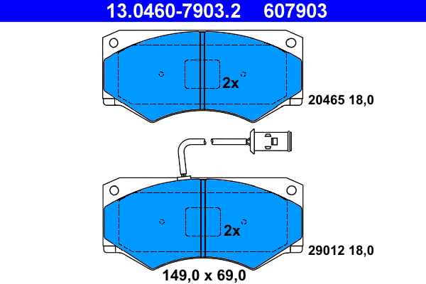 Brake Pad Set, disc brake - 13.0460-7903.2 ATE