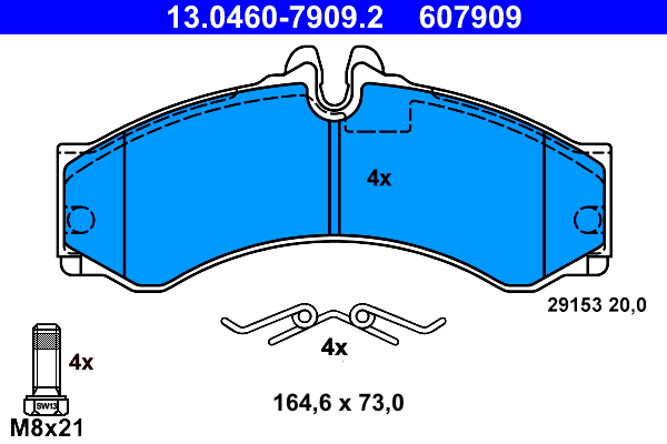 Brake Pad Set, disc brake - 13.0460-7909.2 ATE
