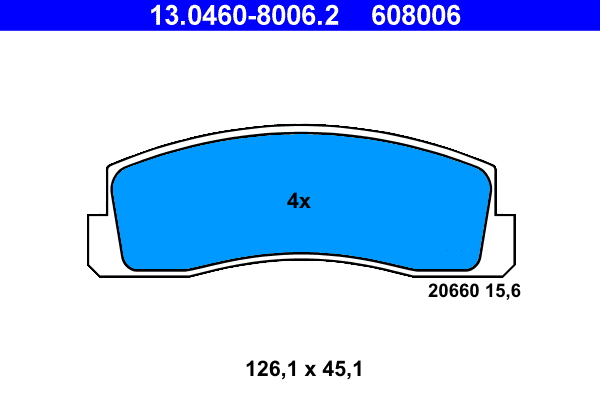 Brake Pad Set, disc brake - 13.0460-8006.2 ATE