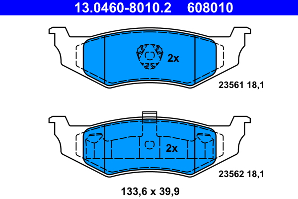 Brake Pad Set, disc brake - 13.0460-8010.2 ATE